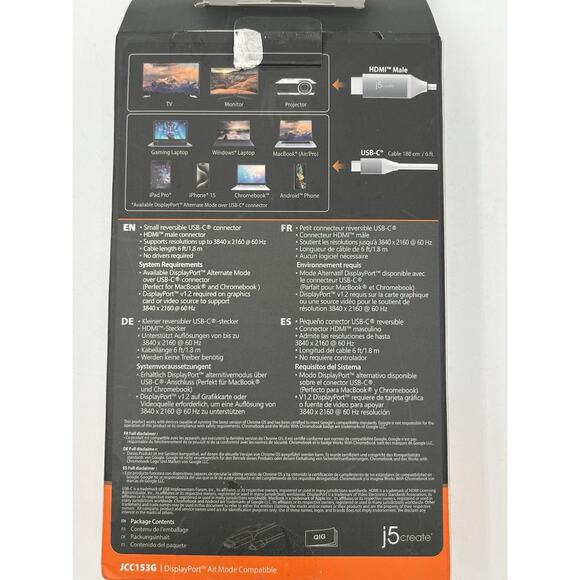 J5Create USB-C to 4K HDMI Cable HDMI - Picture 6 of 8